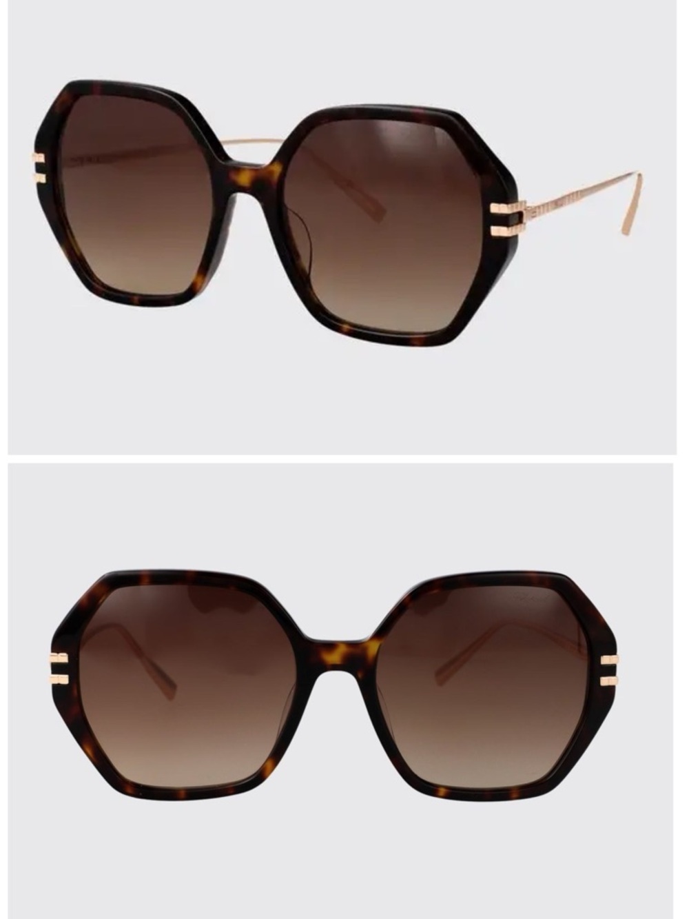 New Chopard Geometric Octogon Sunglasses SCH370M Dark Havana Gold 57 19 135